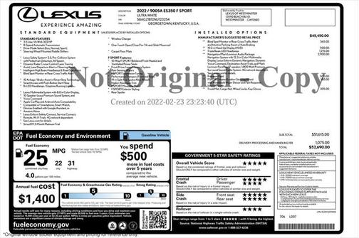 2022 Lexus ES 350 F Sport