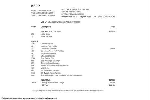 2025 Mercedes-Benz GLB 250 Base