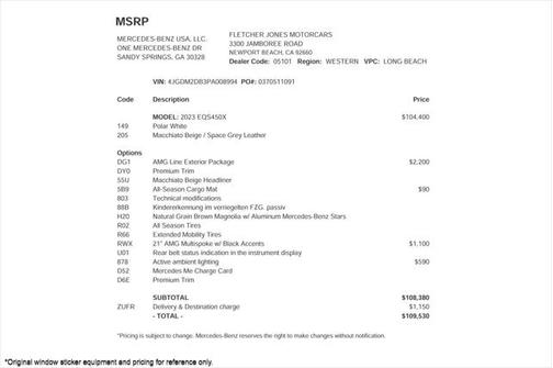 2023 Mercedes-Benz EQS 450 4MATIC