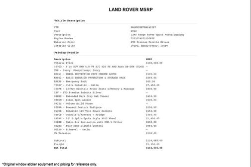 2022 Land Rover Range Rover Sport Autobiography