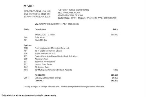 2021 Mercedes-Benz C-Class Sedan