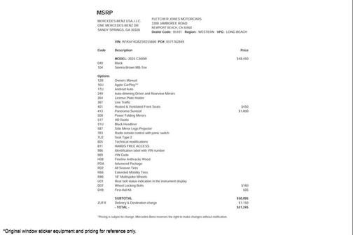 2025 Mercedes-Benz C-Class C 300