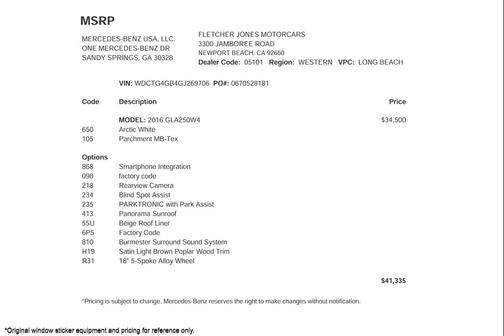 2016 Mercedes-Benz GLA-Class 4MATIC