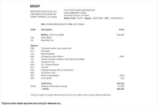 2022 Mercedes-Benz GLC 300 Base