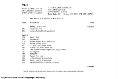 2020 Mercedes-Benz AMG G 63 4MATIC