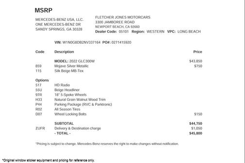 2022 Mercedes-Benz GLC 300 Base