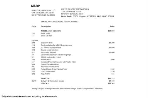 2025 Mercedes-Benz GLE 350 Base