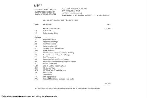 2018 Mercedes-Benz E-Class 4MATIC