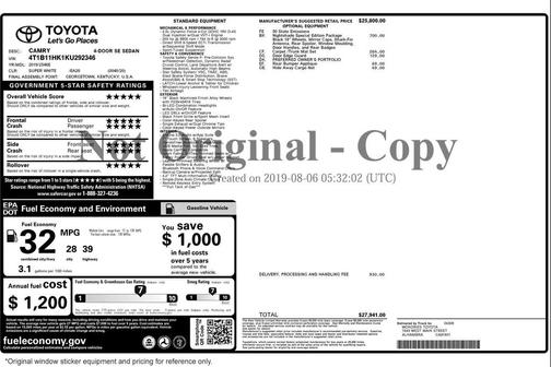 2019 Toyota Camry SE