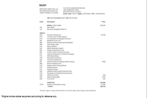 2022 Mercedes-Benz E-Class E 350 RWD Sedan