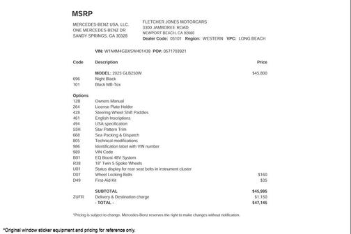 2025 Mercedes-Benz GLB 250 Base