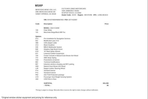 2022 Mercedes-Benz E-Class E 350