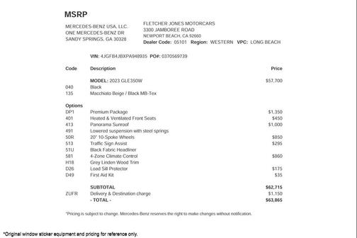 2023 Mercedes-Benz GLE 350 Base