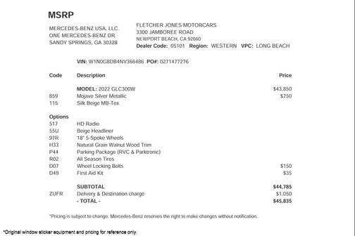 2022 Mercedes-Benz GLC 300 Base