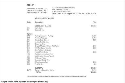 2023 Mercedes-Benz CLA 250 Base