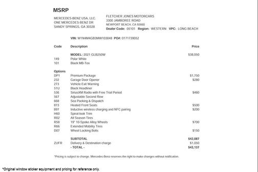 2021 Mercedes-Benz GLB 250 Base