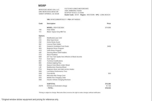 Polar White 2024 Mercedes-Benz EQE 350+ Base