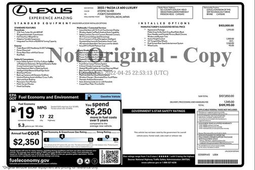 2022 Lexus LX 600 Luxury