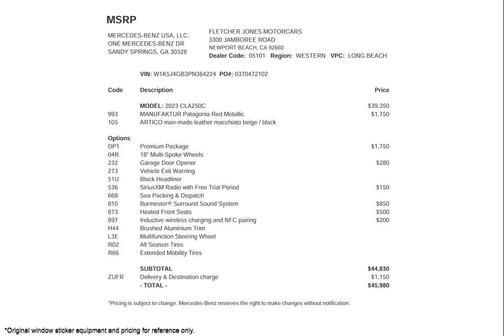 2023 Mercedes-Benz CLA 250 Base