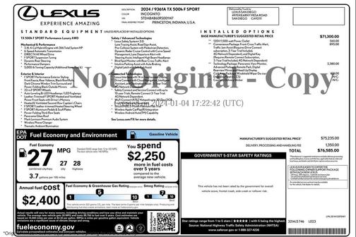 2024 Lexus TX 500h F SPORT Luxury