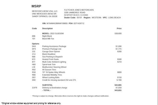 2022 Mercedes-Benz GLB 250 Base