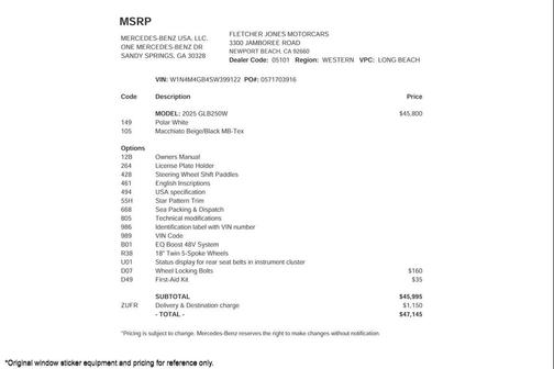 2025 Mercedes-Benz GLB 250 Base
