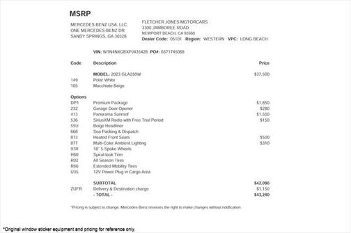 2023 Mercedes-Benz GLA 250 Base