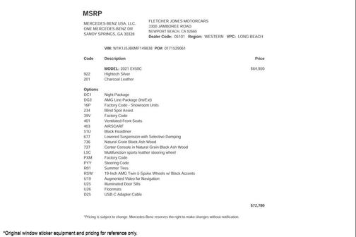 2021 Mercedes-Benz E-Class E 450 RWD Coupe