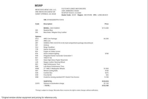 Nautical Blue 2023 Mercedes-Benz S-Class 4MATIC