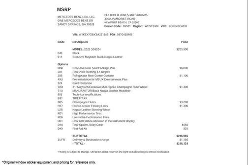 2025 Mercedes-Benz Maybach S 580 4MATIC