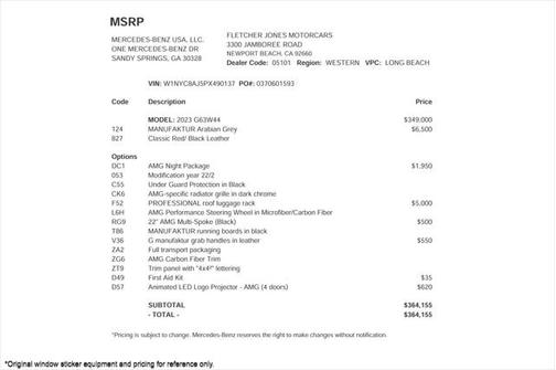2023 Mercedes-Benz AMG G 63 AMG G 63 4x4 Squared