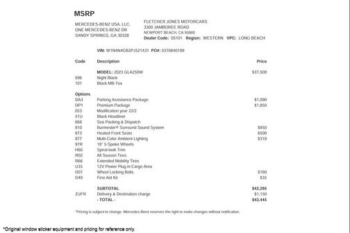 2023 Mercedes-Benz GLA 250 Base