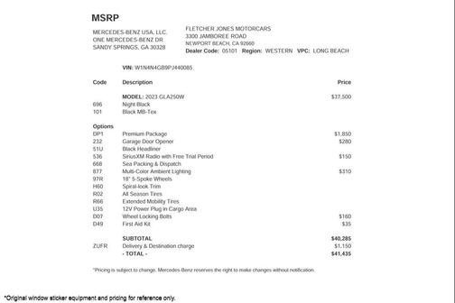 2023 Mercedes-Benz GLA 250 Base