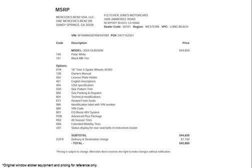 2024 Mercedes-Benz GLB 250 Base