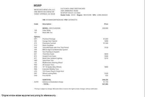 2023 Mercedes-Benz GLB 250 Base