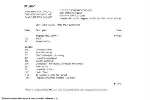 2016 Mercedes-Benz C-Class C 300 4MATIC Luxury