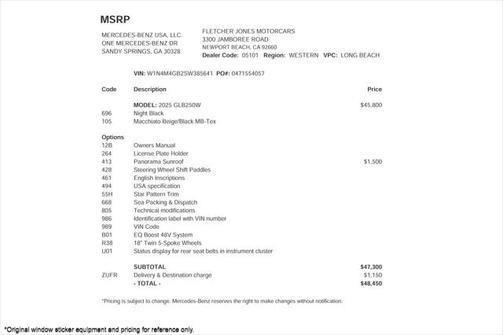 2025 Mercedes-Benz GLB 250 Base