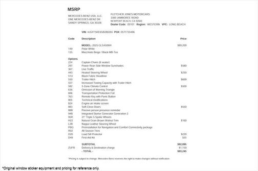 2025 Mercedes-Benz GLS 450 4MATIC