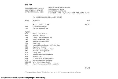 2020 Mercedes-Benz GLE 350 4MATIC