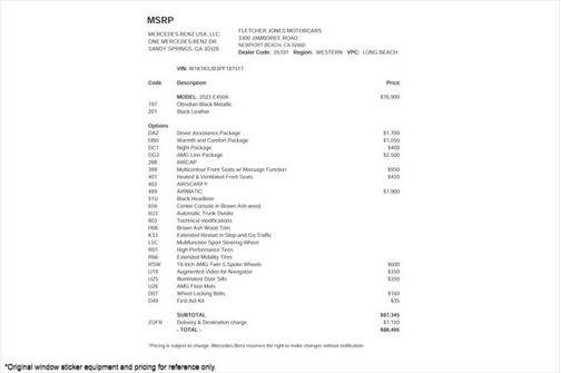 2023 Mercedes-Benz E-Class E 450