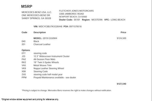 2019 Mercedes-Benz G-Class 4MATIC