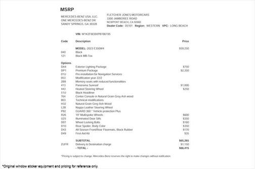 2023 Mercedes-Benz E-Class 4MATIC