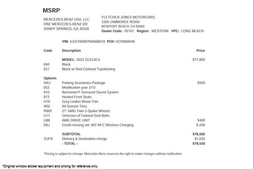 2022 Mercedes-Benz AMG GLE 53 4MATIC+ Coupe