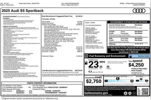 2025 Audi S5 Premium TFSI quattro Tiptronic