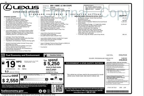 2021 Lexus LC 500 Base