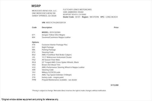2019 Mercedes-Benz AMG G 63 4MATIC