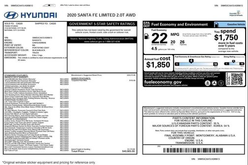 2020 Hyundai SANTA FE Limited 2.0T