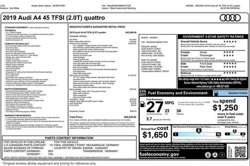 2019 Audi A4 45 Premium