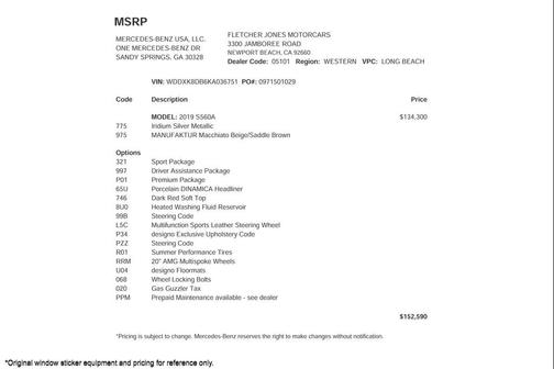 2019 Mercedes-Benz S-Class S 560