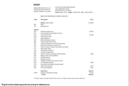 2022 Mercedes-Benz E-Class E 350 RWD Sedan